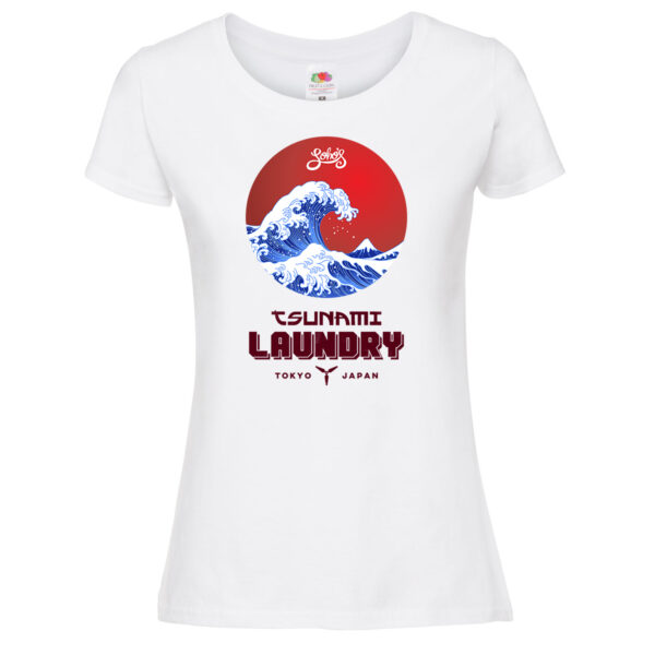 Tsunami Wave T-Shirt for Women T shirt burgundy on white
