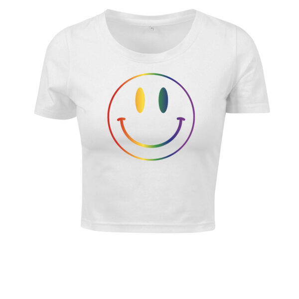 smiley white cropped t 1